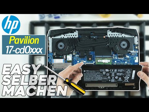 HP Pavilion Gaming 17-cd0xxx von Innen - RAM, SSD, Akku, Lüfter wechseln - Tutorial