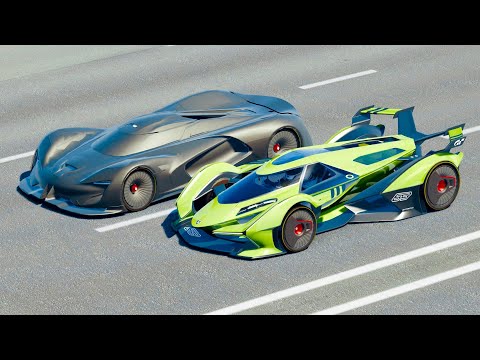 Lamborghini V12 VGT vs SRT Tomahawk Vision GT - Drag Race 20 KM