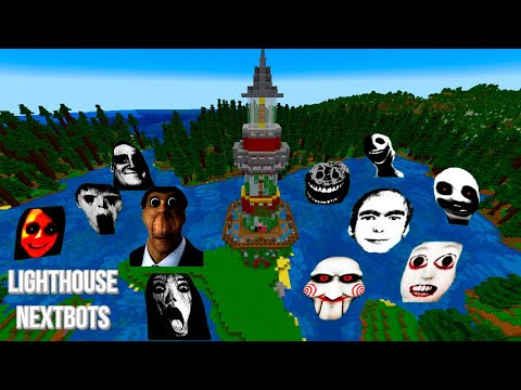 SURVIVAL LIGHTHOUSE WITH 100 NEXTBOTS in Minecraft - Gameplay - Coffin Meme