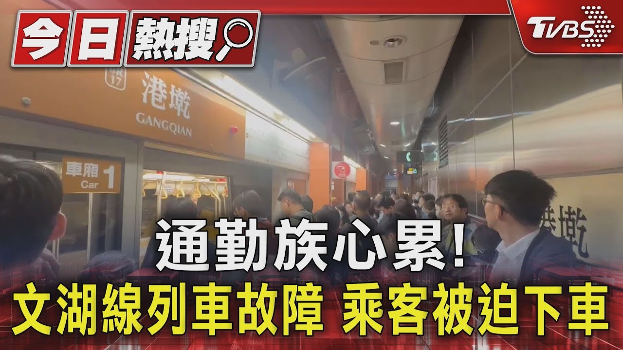 通勤族心累! 文湖線列車故障乘客被迫下車