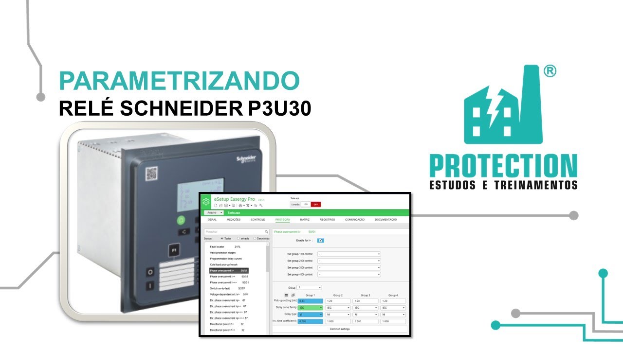 Parametrizando Relé Schneider P3U30