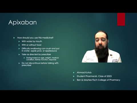 Apixaban (Eliquis) Counseling