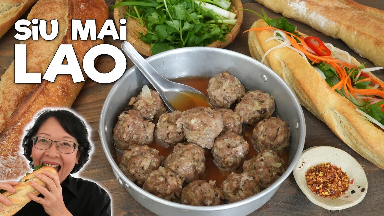 Boulettes de viande lao (siu mai) — façon banh mi