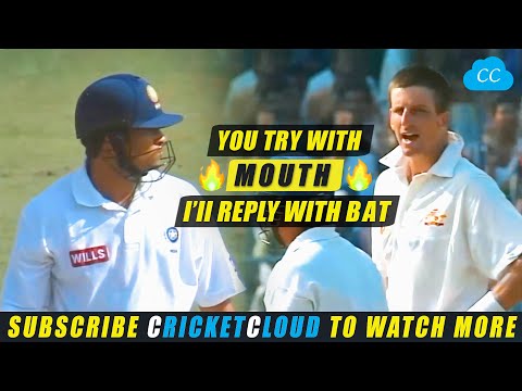 Sachin's Slap Shots to Sledging | Kasprowicz tried with Mouth Sachin Replied with Bat !!
