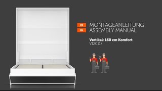 SMARTBett Schrankbett 160x200 Vertikal Aufbau Anleitung Montage Video Wandbett Bettschrank Klappbett