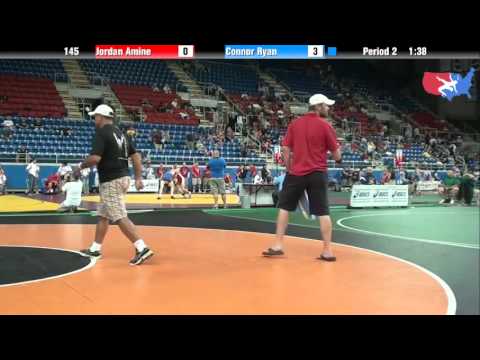 Fargo 2012 145 Round 5: Jordan Amine (Michigan) vs. Connor Ryan (Iowa)