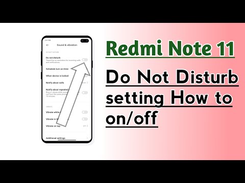 Redmi Note 11 Do Not Disturb setting How to on/off