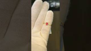 Nhẫn Nữ Đá Quý Spinel Tự Nhiên Đỏ Hồng Đẹp Vàng 10k Đã Kiểm Định