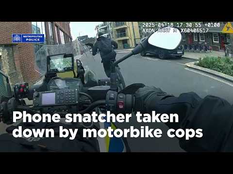 Phone Snatcher TAKEDOWN | Police chase through central London |  Police Helicopter and motorbikes