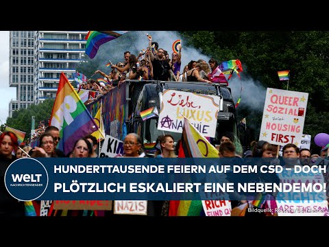 CSD BERLIN: Friedlicher Protest – doch Nebendemo eskaliert! Viele Festnahmen und Verletzte!