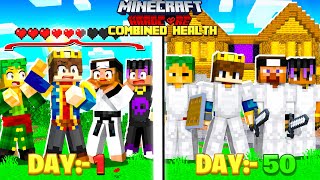 100 Days But Our HEALTH IS COMBINED in Hardcore Minecraft 😰