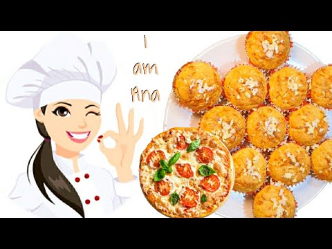 Pizzamuffins mit Käse und Schinken - Rezept