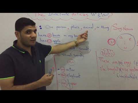 The indefinite articles "a" &"an".Mr. Amr Barakat.