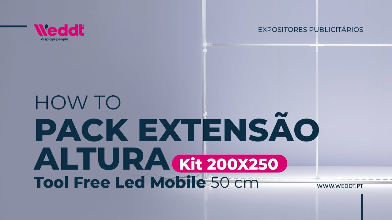 Montagem Pack Extensão Altura | Kit 200x250 Tool Free Led Mobile 50cm