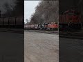 BNSF Train With NS Foreign Power Through Switches Near Pigs Eye St Paul MN Railfan Train Bnsf