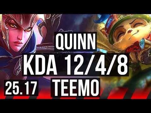 QUINN vs TEEMO (TOP) | 66% winrate, Dominating | KR Master | 25.17