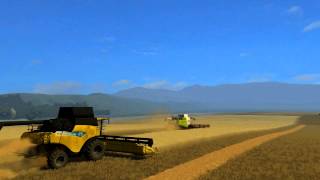 preview picture of video 'Żniwa 2014 z New Holland CR9090 i Claas Lexion 750 Watch HD Farming Simulator 2013'