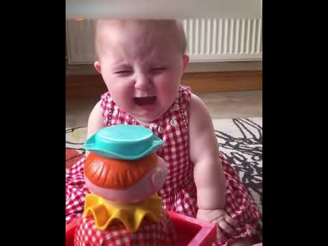 Funny laughing baby scared by gift toy | baby laughing | #shorts | YouTube Shorts