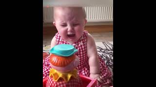 Funny laughing baby scared by gift  toy | baby laughing | #shorts | YouTube Shorts