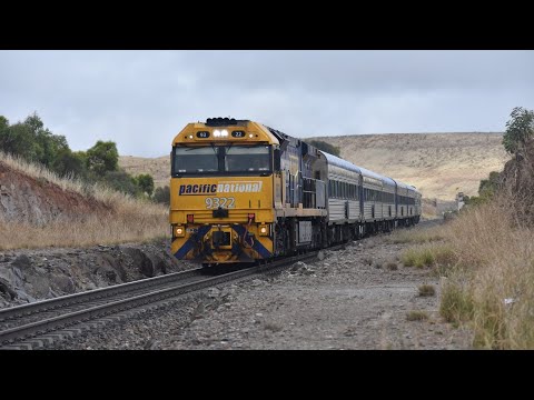 The Overland. 9322 leading 5AM8 near Callington South Australia