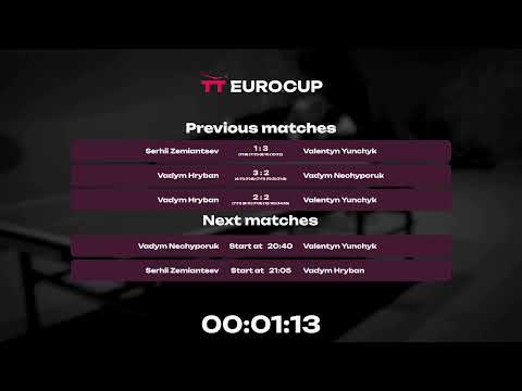 18:50 Vadym Hryban - Valentyn Yunchyk 01.09.2023 TT Euro.Cup  Ukraine Star. TABLE 3