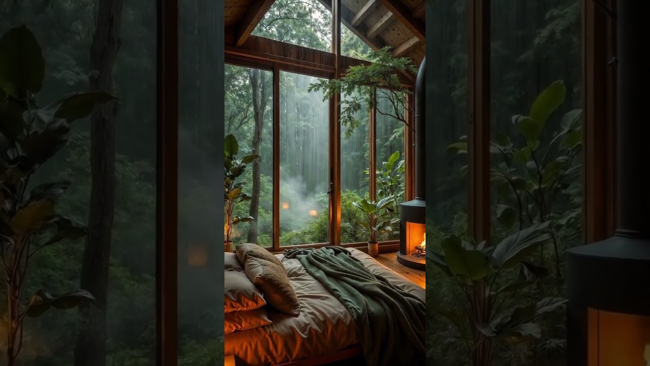 Can't Sleep? Try This Rain & Fire Combo 🌧️ #sleepsounds #sleephelp #trending
