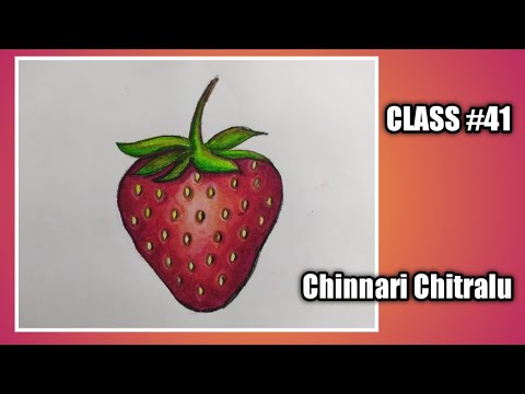Step by Step drawing || Fruits||How to draw a strawberry