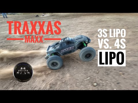 Traxxas 3s vs HOOVO 4s in a Maxx