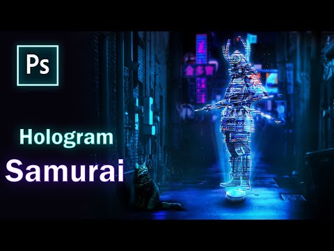 Creating Hologram Samurai in Photoshop - Speed Art