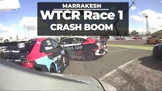 Race 1 crash boom, WTCR Marrakesh first race for Tom Coronel and Boutsen Ginion racing