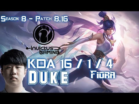 IG Duke FIORA vs KLED Top - Patch 8.16 KR Ranked