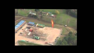preview picture of video 'Marcellus Shale Gas Well Flaring by Air, Near Wyalusing PA 4/18/2012'
