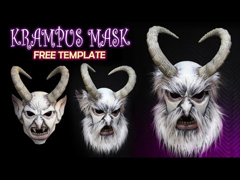 How to Make A Krampus Mask - Free Foam Template - EVA Foam Perfect for Cosplay or Christmas Crafts