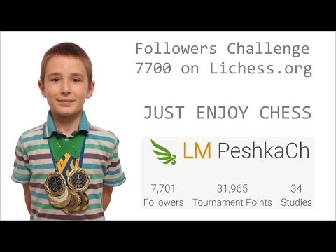 Chess prodigy Tykhon. Followers Challenge. 7700 on Lichess.org. LiveStream. 13/09/2021