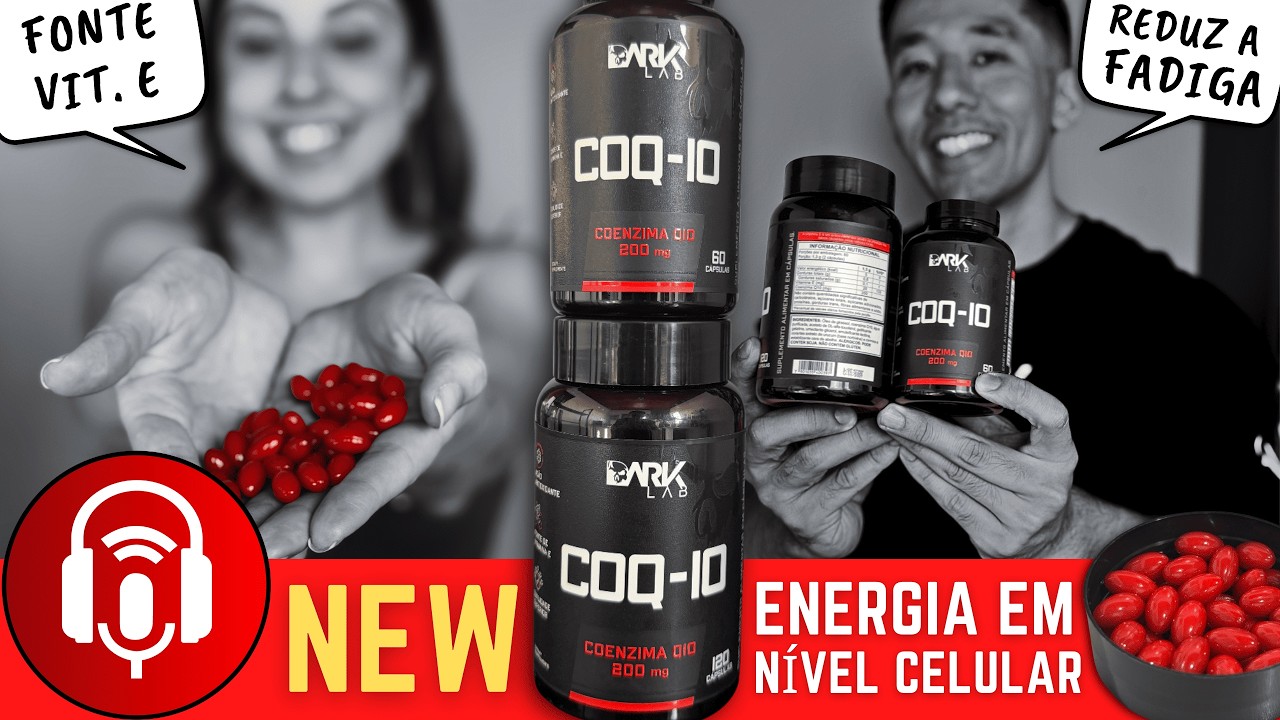 Miniatura da avaliação em vídeo de Suplemento Coenzima Q10 100mg 60 Caps - Growth Supplements Natural / Sem Sabor
