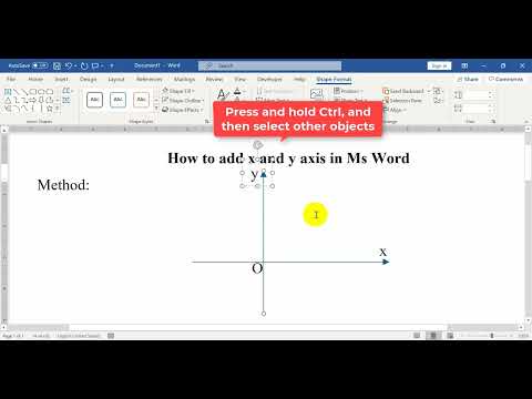 How to add x and y axis in Ms Word