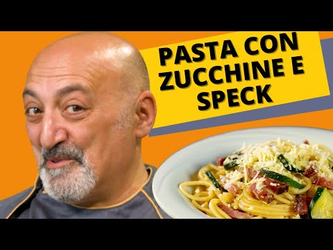 Pasta with zucchini and speck - a simple and tasty first course!