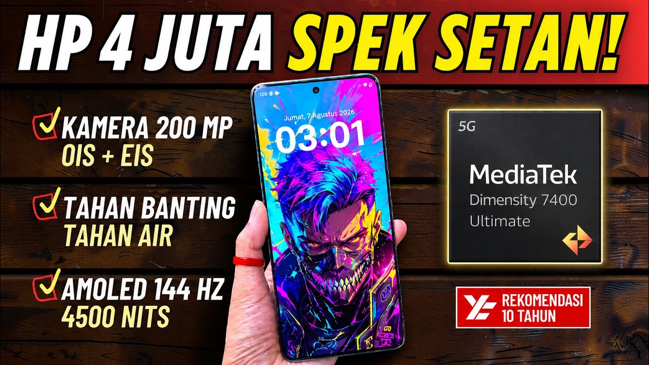 5 Rekomendasi HP 4 JUTAAN TERBAIK [4,5 - 4,9 JUTA] Agustus 2026