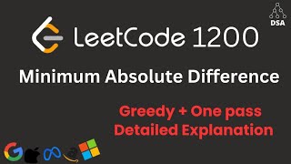 YouTube video 'Minimum Absolute Difference | LeetCode 1200 🔥 Sorting + Linear Scan'