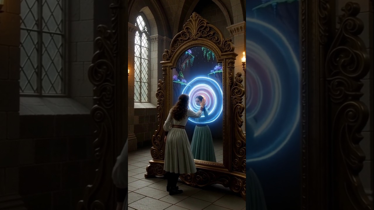 The Mirror Beyond | Entering a Fantasy World ✨🪞 #magical #fantasyworld #aivideo