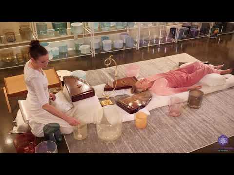Therapy Harp and Crystal Tones Alchemy Bowls Sound Healing Demonstration