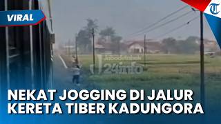 Nekat Jogging di Rel Kereta Api Buat Masinis KA Cikuray Bunyikan Semboyan 35 di Tiber Kadungora