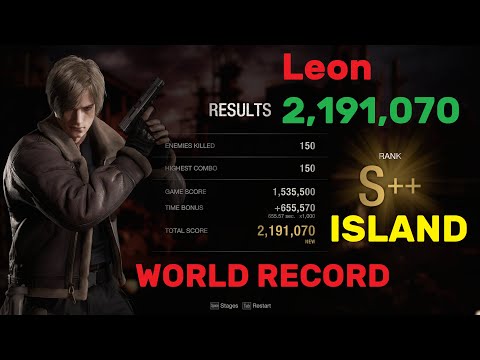 Resident Evil 4 Remake Mercenaries - 2,191,070 Leon Island S++ (NEW WR) | World Record Strategy