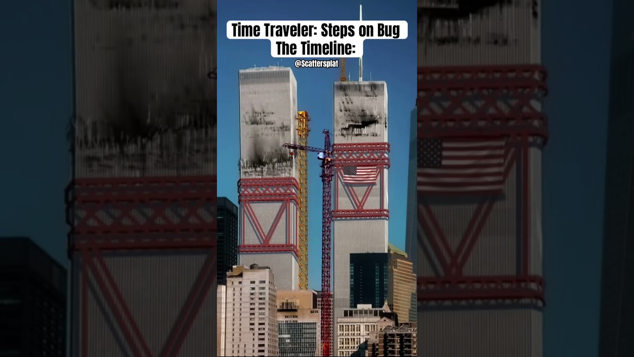 When a time traveler steps on a bug 9/11 meme #shorts