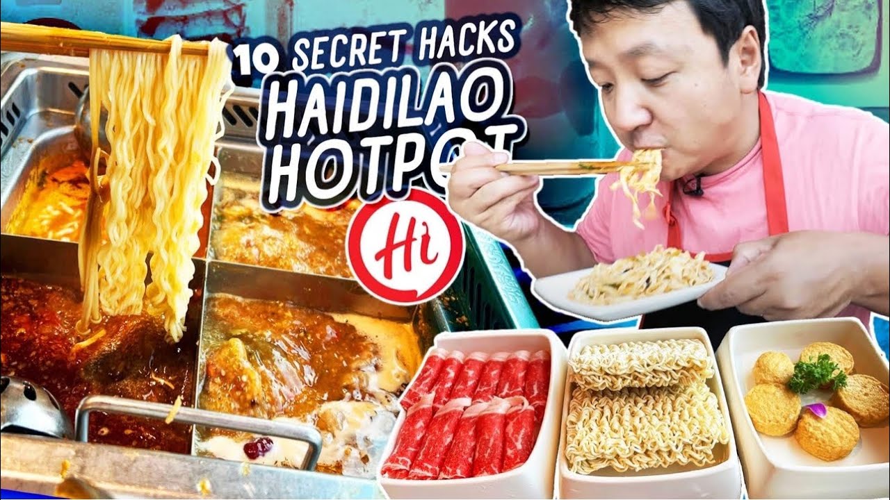 #1 BEST HOTPOT in The World! Trying HaiDiLao Hotpot SECRET HACKS & ALL ROBOT Cafe in Singapore
