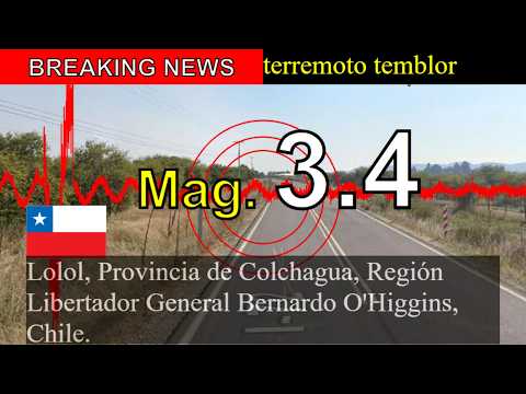 😱🚨Última hora: Sismo de magnitud 3,4 sacude Lolol, provincia de Colchagua, región del Libertador Gen