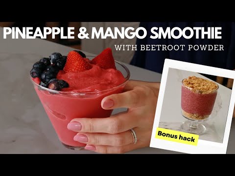 Pineapple mango smoothie recipe with beetroot powder