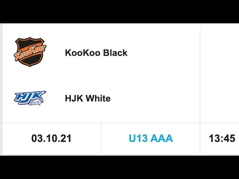 KooKoo Black - HJK WHITE U13 03.10.21 (AAA)