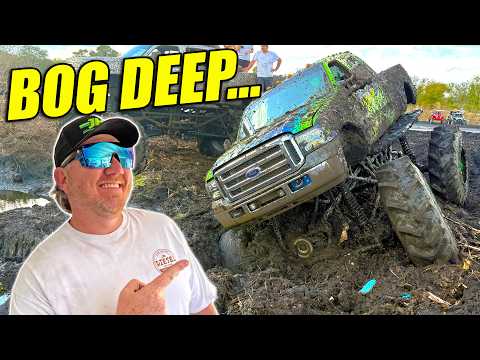 This Mud Is BOTTOMLESS.... We Got Stuck A TON!!! Boggin Deep!!! Trucks Gone Wild At Plant Bamboo!!!
