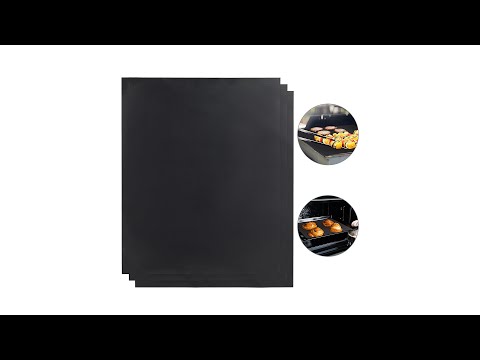 BBQ Grillmatte 3er Set Schwarz - Kunststoff - 50 x 1 x 40 cm